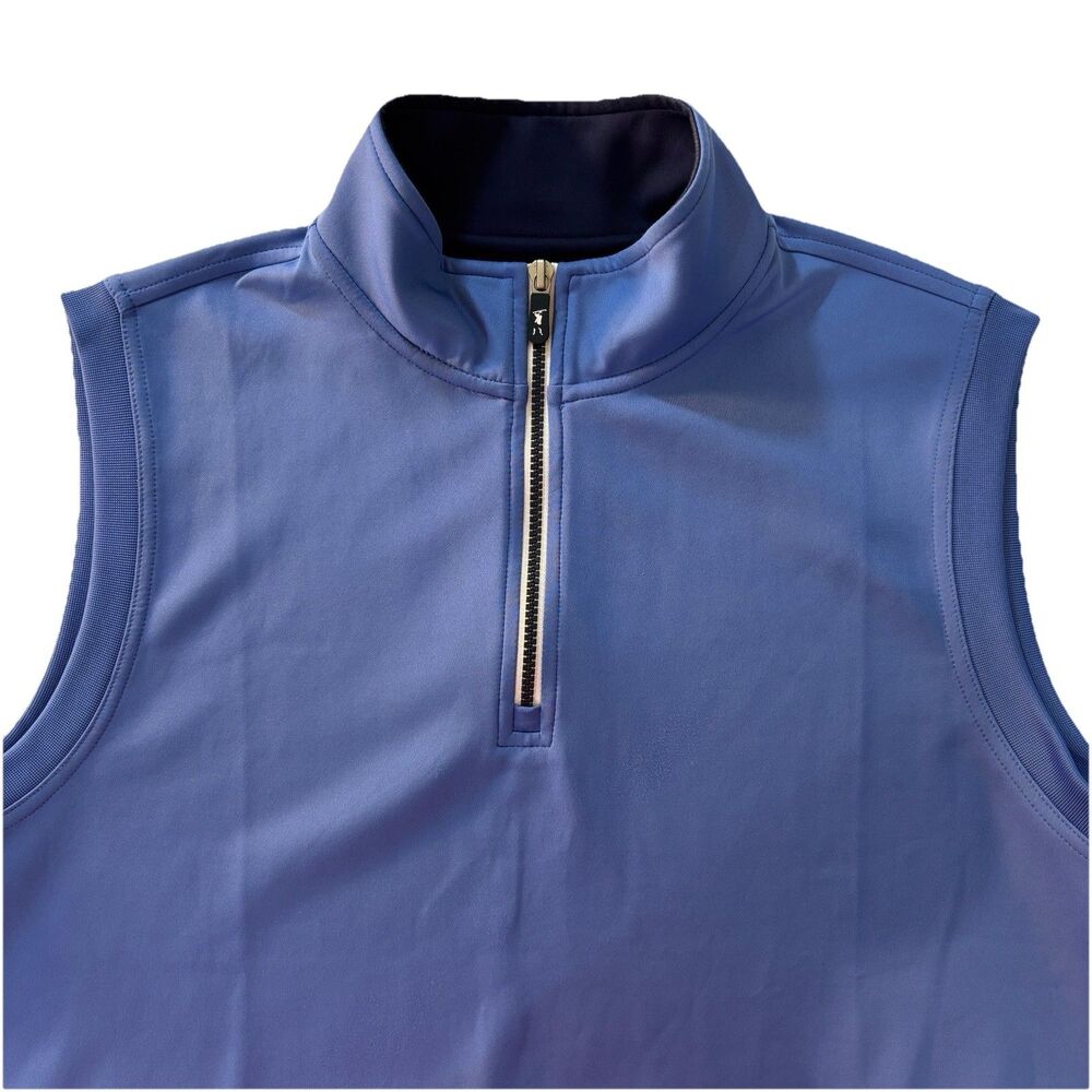 Fairway & Greene Men’s F&G Tech 1/4 Zip Golf Vest Blue Size Medium Performance
